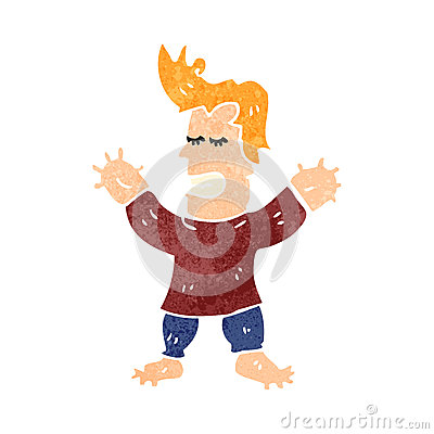 Retro Cartoon Man With Swollen Hands Royalty Free Stock Images   Image    