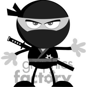 Royalty Free Rf Clipart Illustration Angry Ninja Warrior Cartoon