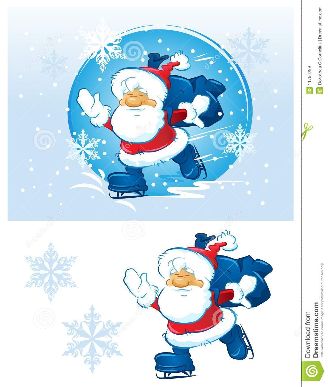 Santa Sliding On Ice  File Includes Clipping Path 