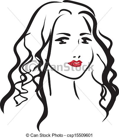 Vector   Face Of Young Beautiful Woman   Stock Illustration Royalty