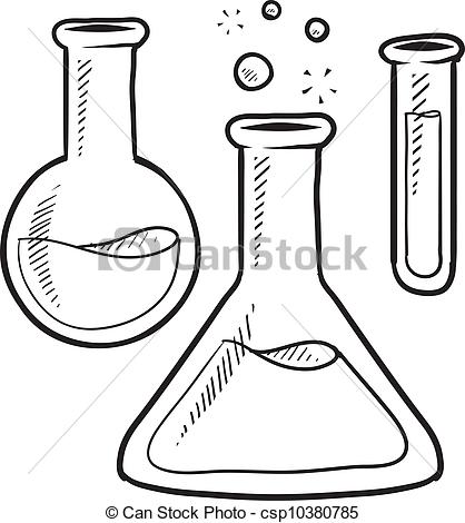 Vector Of Science Lab Equipment Sketch   Doodle Style Science    