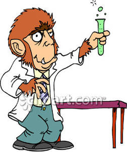 Werewolf Lab Technician With A Bubbling Test Tube Royalty Free    