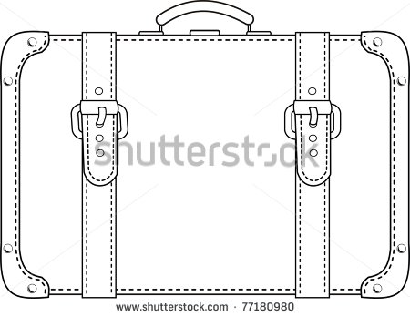 Black And White Suitcase Clipart