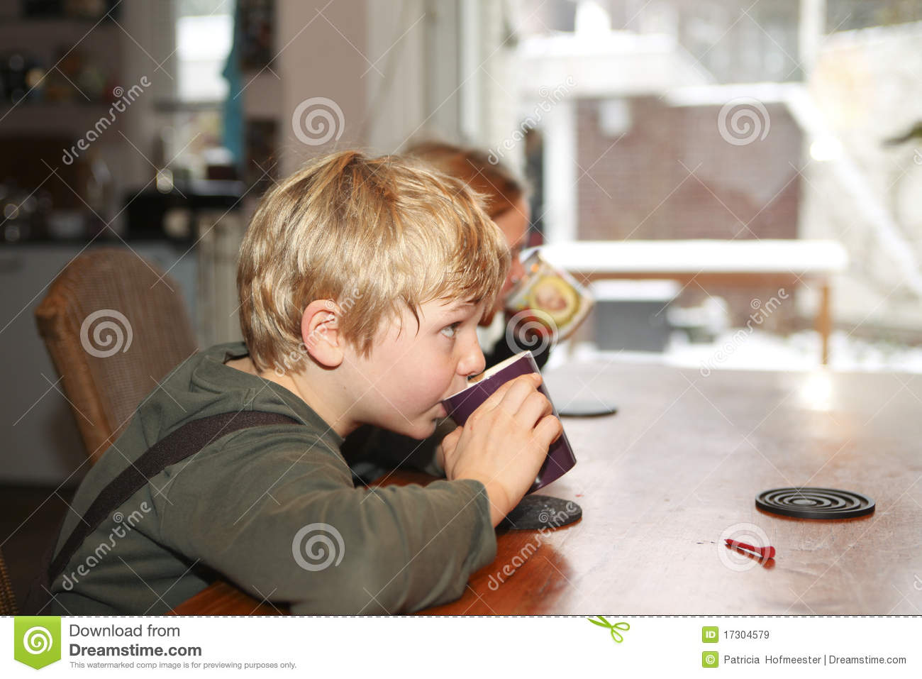 Boy And Girl Drinking Hot Chocolate Royalty Free Stock Images   Image    