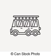 Camping Car Line Icon Stock Illustrations