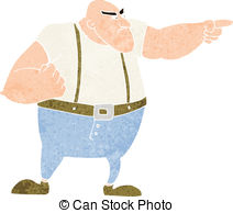 Cartoon Angry Tough Guy Pointing Stock Illustration