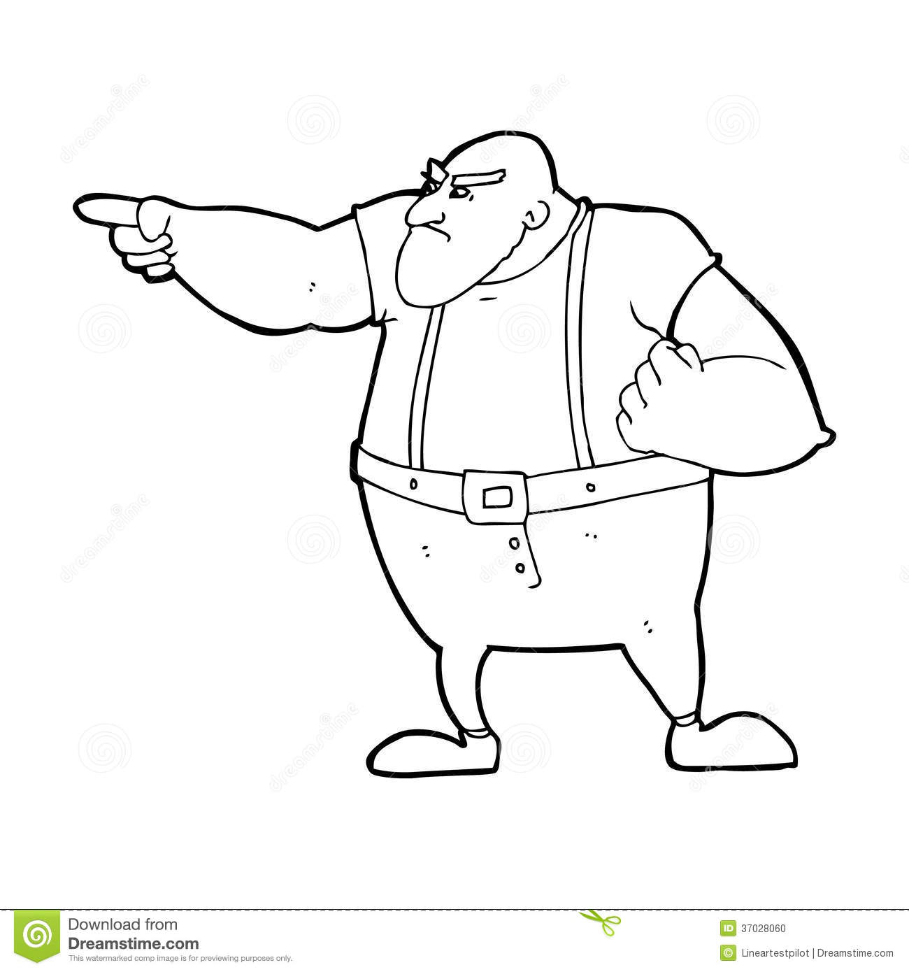 Cartoon Angry Tough Guy Pointing Stock Photo   Image  37028060