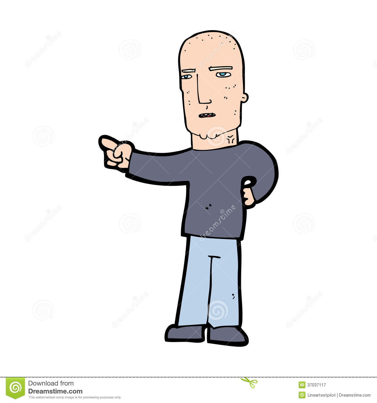 Cartoon Tough Guy Pointing Royalty Free Stock Photography   Image    