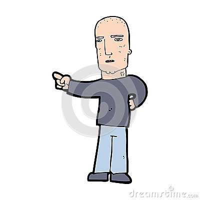 Cartoon Tough Guy Pointing Royalty Free Stock Photography   Image
