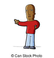 Cartoon Tough Guy Pointing Stock Illustration