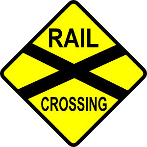 Caution Railroad Crossing Clip Art At Clker Com   Vector Clip Art    