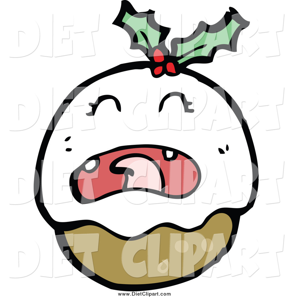 Larger Preview  Diet Clip Art Of A Christmas Pudding Character Crying