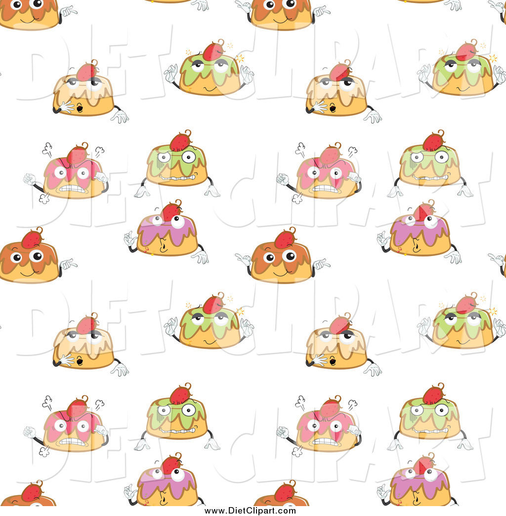 Larger Preview  Diet Clip Art Of A Seamless Happy Cake Pattern