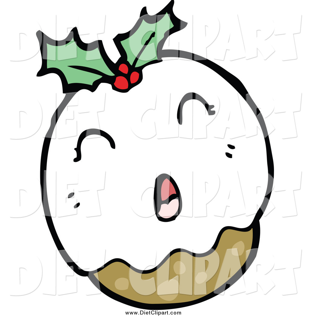 Larger Preview  Diet Clip Art Of A Xmas Plum Pudding Character Gasping