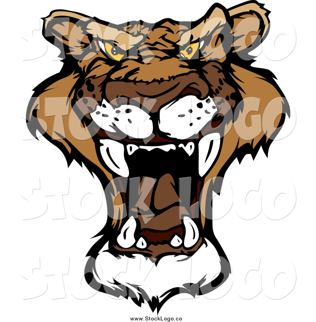 Larger Preview  Vector Clipart Of A Roaring Cougar Head Logo By