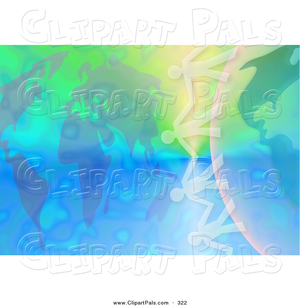 Pal Clipart Of A Pretty And Colorful Atlas And Globe Background With    