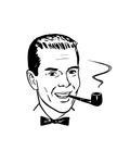 Pipe Smoking Chap Retro Clip Art Vintage Pipe Smoking Gentleman Vector