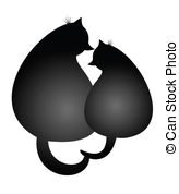Purring Spring Cats In Love Vector Stock Illustrations