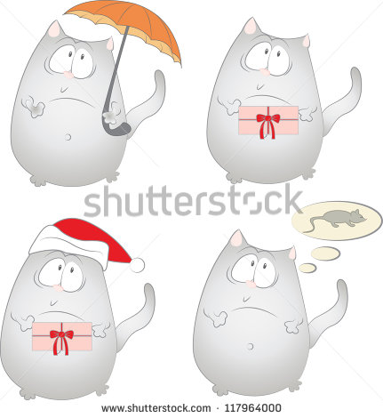 Related Pictures Cartoon Fat Grey Cat Stock Photos Illustrations And