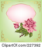 Royalty Free Rf Clipart Illustration Of A Pink Rose Over A Pink Framce