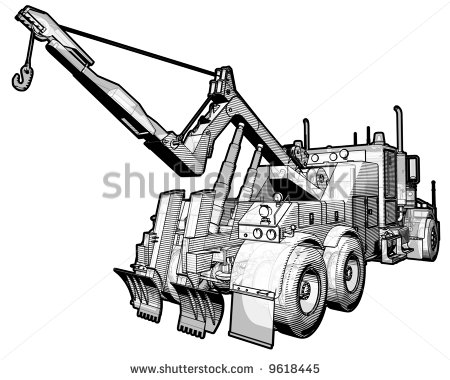 Sketchy Schematic Illustration Of A Tow Truck    Stock Photo