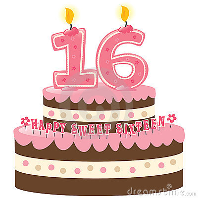 Sweet Sixteen Birthday Cake Royalty Free Stock Photos   Image  9945708