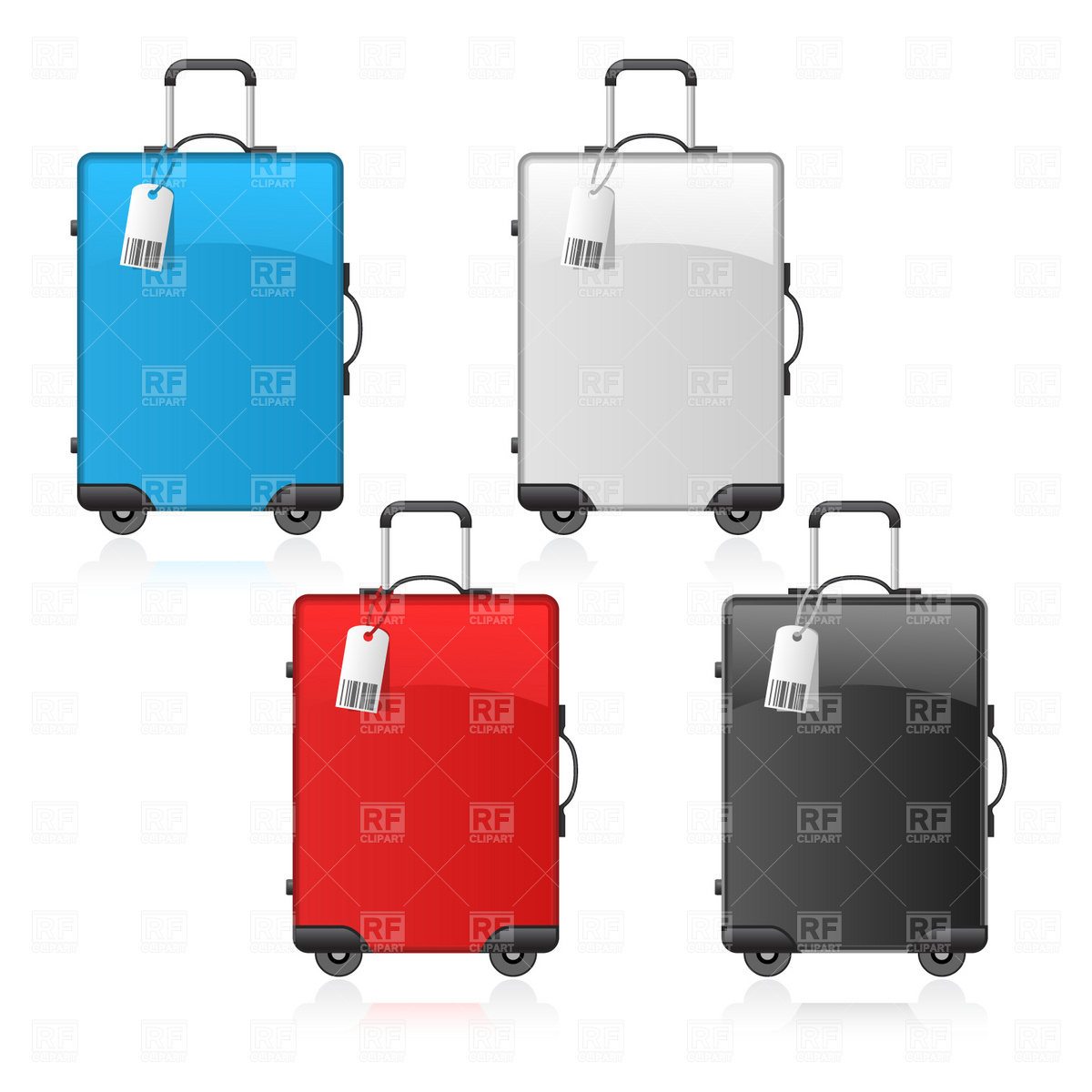 Travel Suitcase Black Red Blue And White 1782 Objects Download