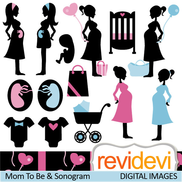 80  Off Sale Mom To Be And Sonogram 07384   Silhouette By Revidevi