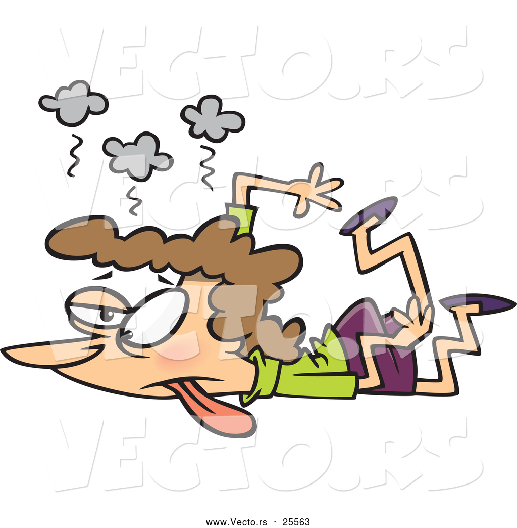     Cartoon Woman Laying Face Down On A Floor By Ron Leishman    25563