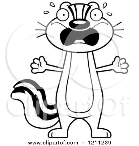 Chipmunk Clipart Black And White 1211239 Cartoon Of A Black And White    