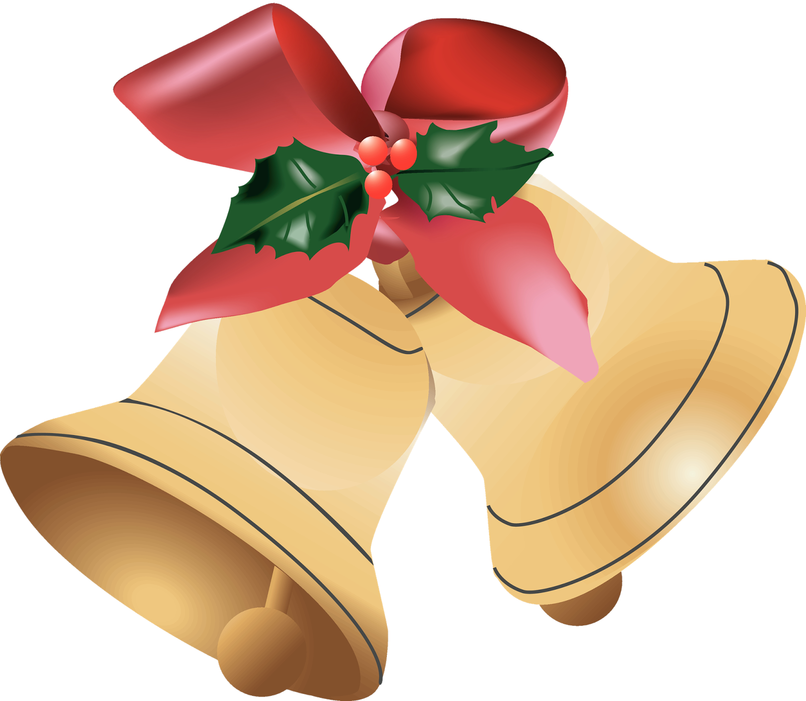 Christmas Bells Clip Art In Golden Colour For Hd Wallpapers And Wishes