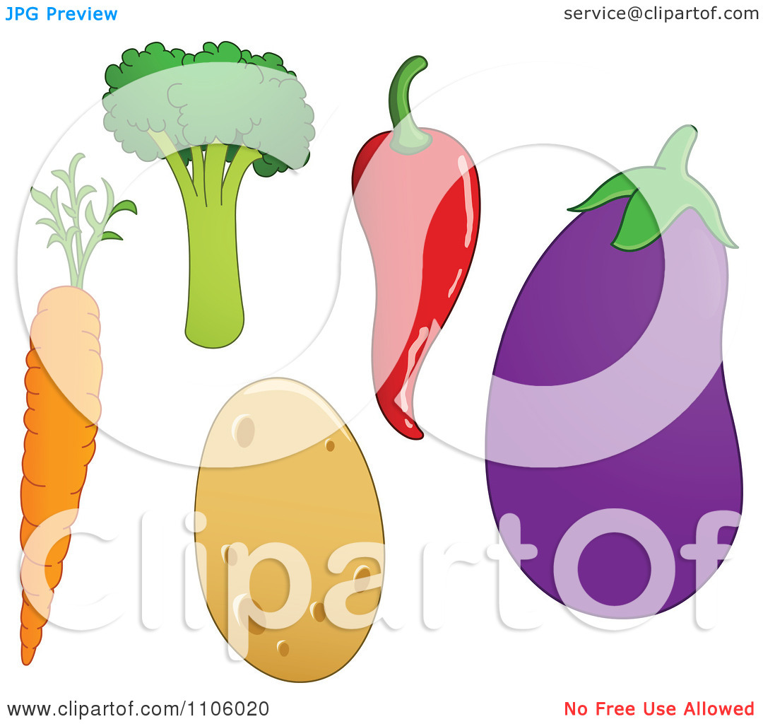 Clipart Whole Foods Carrot Broccoli Potato Chili Pepper And Eggplant