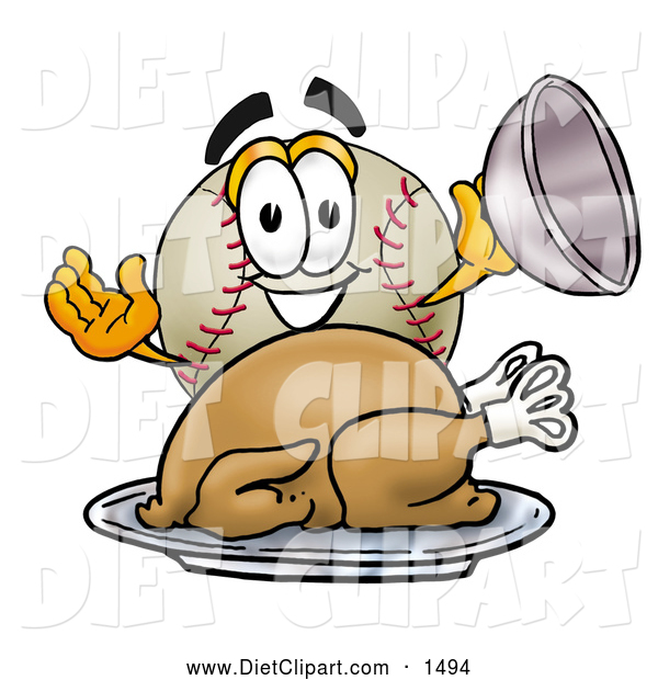 Diet Clip Art Of A Friendly Baseball Mascot Cartoon Character Serving    