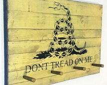 Don T Tread On Me Gadsen Coat   Hat Rack With 50 Cal Shell Hooks