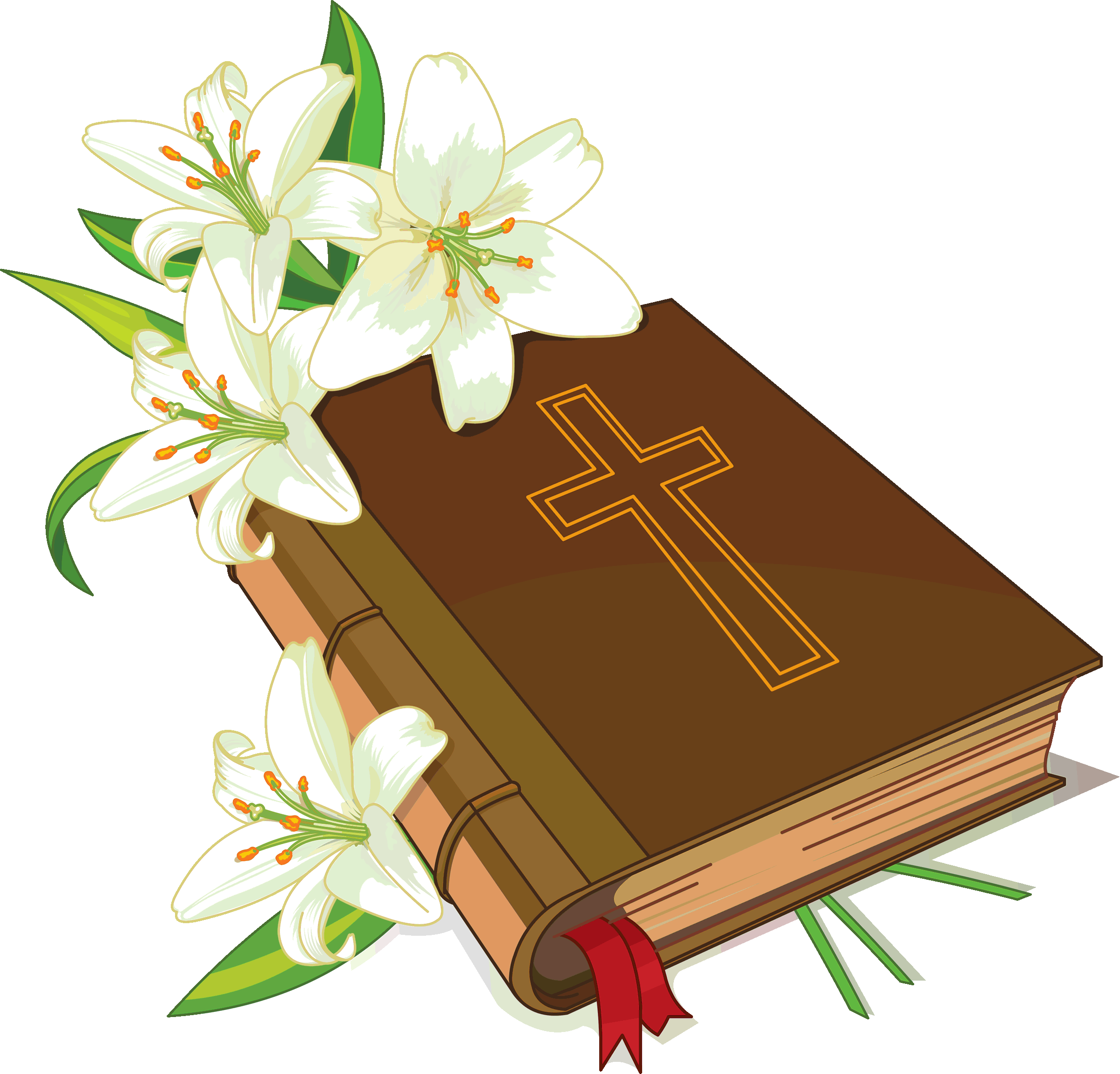 Download Christian Bible And Flowers Clipart