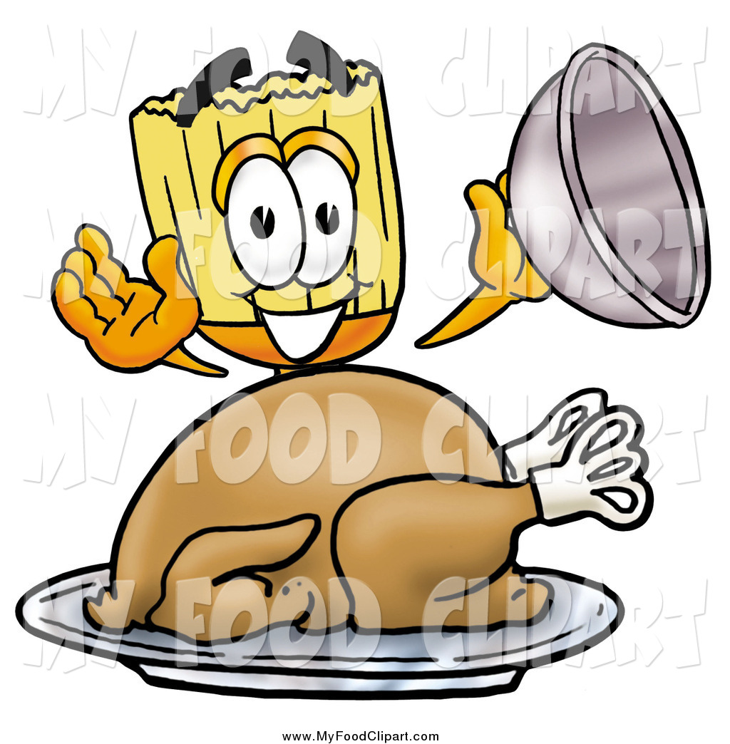 Food Clip Art Of A Broom Serving A Thanksgiving Turkey On A Platter By    