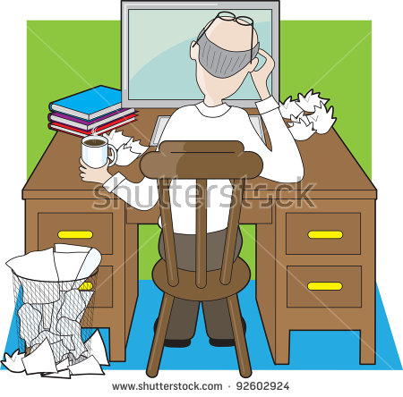 Frustrated Worker Clipart Desk Work An Office Worker