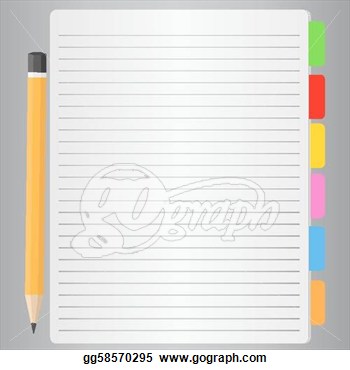 Lined Paper Clip Art Vector Lined Paper And Pencil