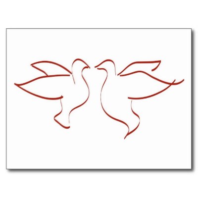 Mirror Image Doves Clipart