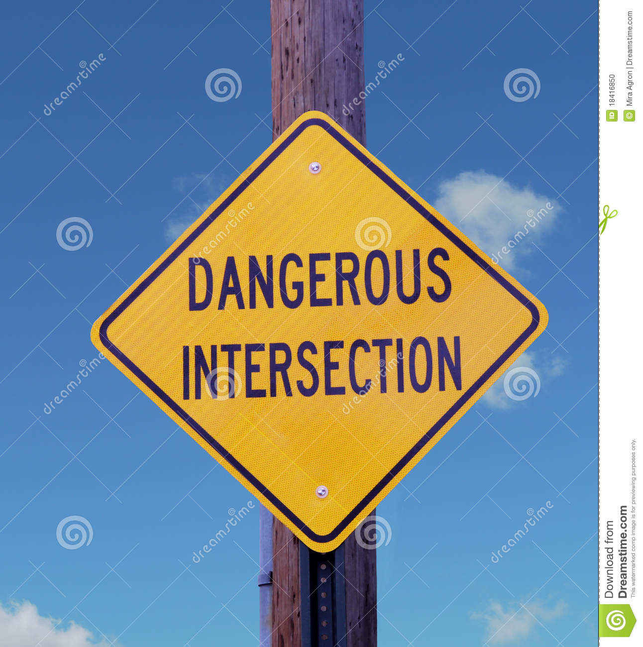 More Similar Stock Images Of   Dangerous Intersection Sign   