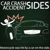 Moterbike And Car Crash Side Collision By Chalk Stock Photography