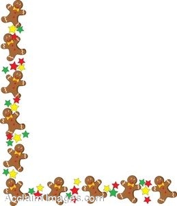 Of Gingerbread Man Page Border With Stars For Christmas  This Clipart