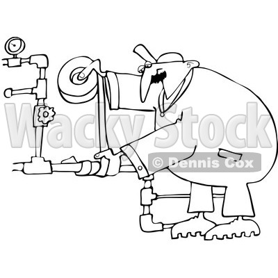 Plumbing Clipart Black And White A Black And White Plumber