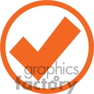 Royalty Free Orange Circled Check Mark Clipart Image Picture Art