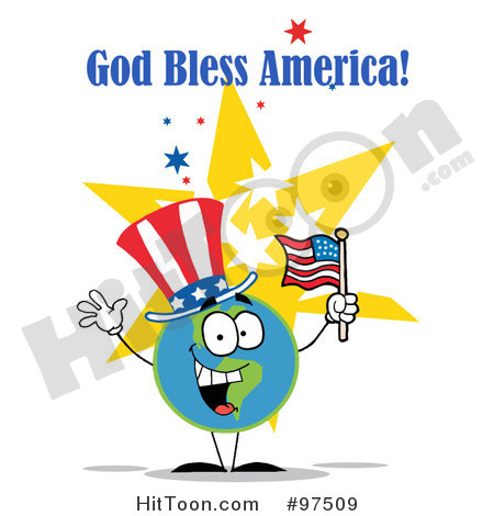 Royalty Free  Rf  Clipart Illustration Of A God Bless America Greeting