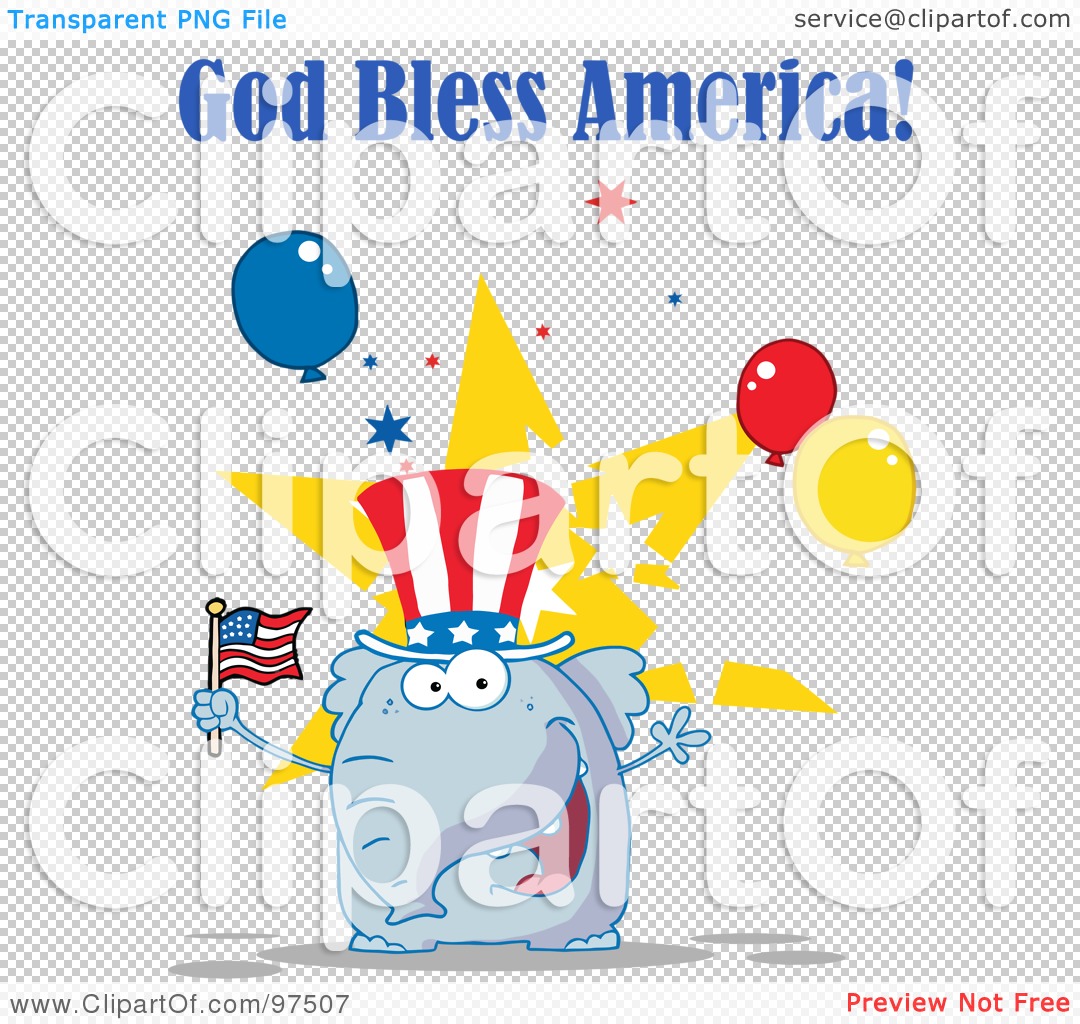 Royalty Free  Rf  Clipart Illustration Of A God Bless America Greeting