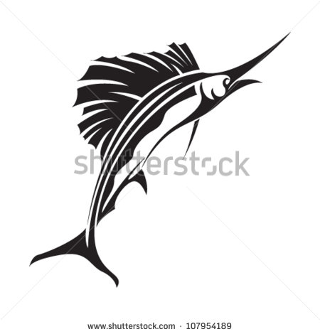 Sailfish Silhouette     Tribal Sailfish Cachedvector