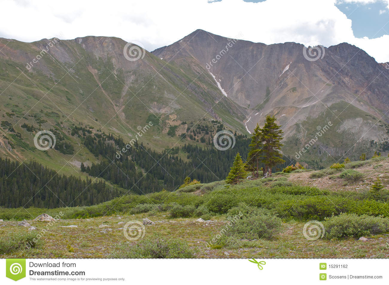 Scenic Landscape In The Colorado Rockies Along The Continental