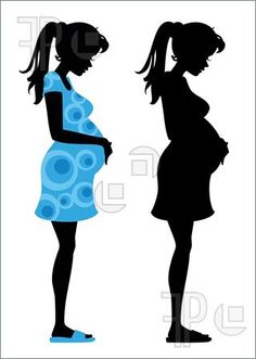 Silhouette Clip Art Illustration Of Silhouette Of A Young Pregnant