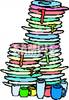 Stack Of Dirty Dishes   Royalty Free Clipart Picture